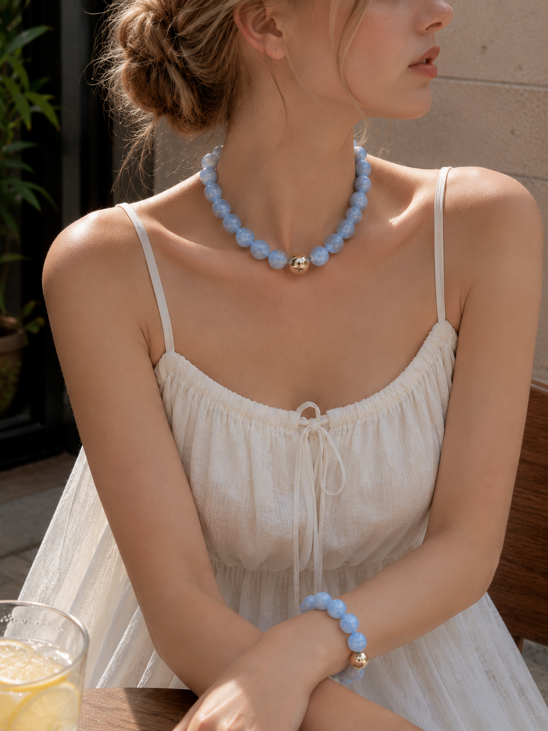 Pastel Marble Statement Beaded Stretch Bracelet
