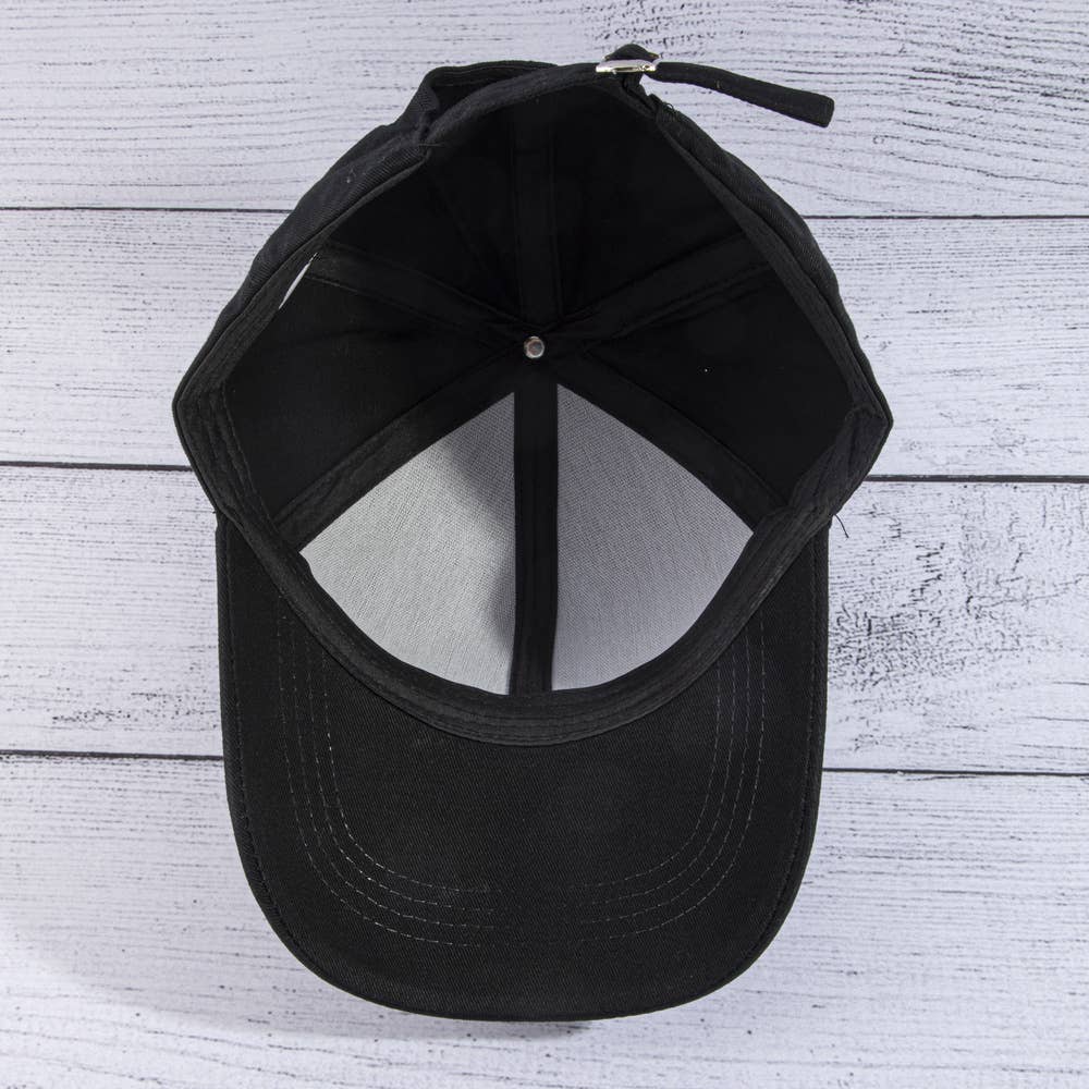 Sequin Crown Studded Cotton Baseball Cap