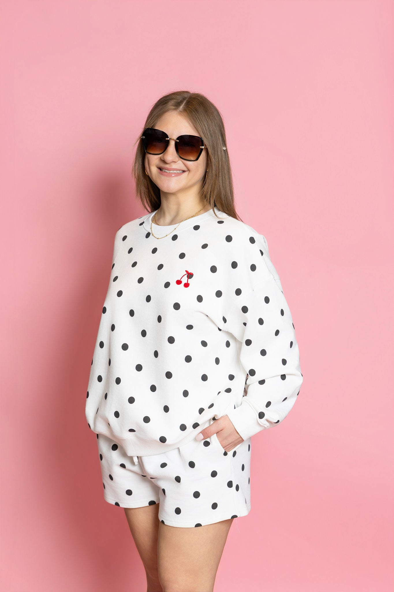 Claire Polka Dot Sweatshirt Set