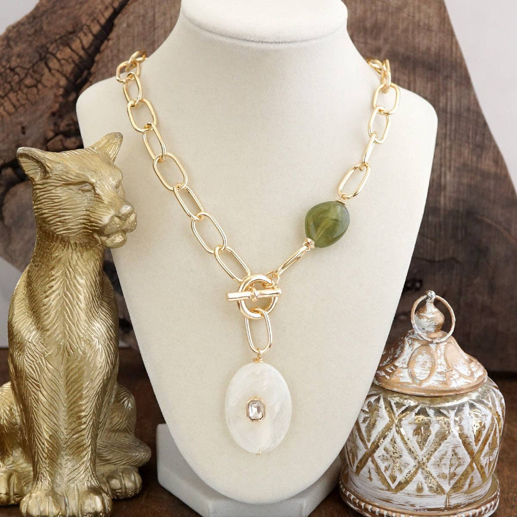 Prism Drift – Marbled Acrylic Stone Lariat Necklace