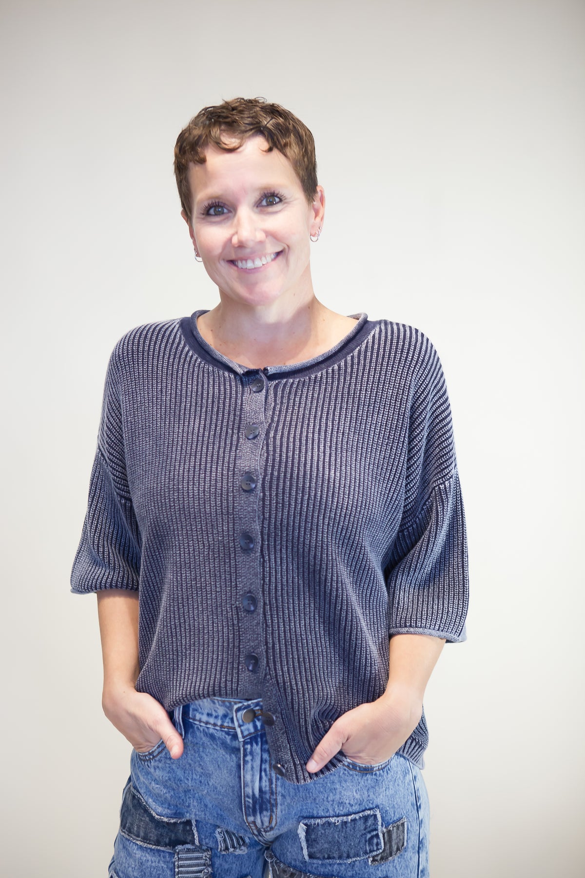 Delaney Washed Ribbed Cardigan