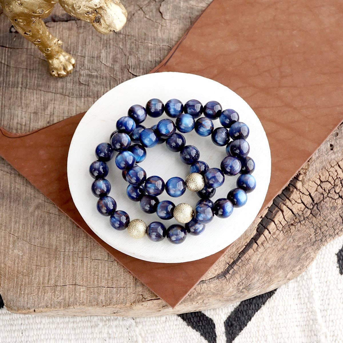 Chunky Beaded Stretch Bracelet Set – Fall Glow