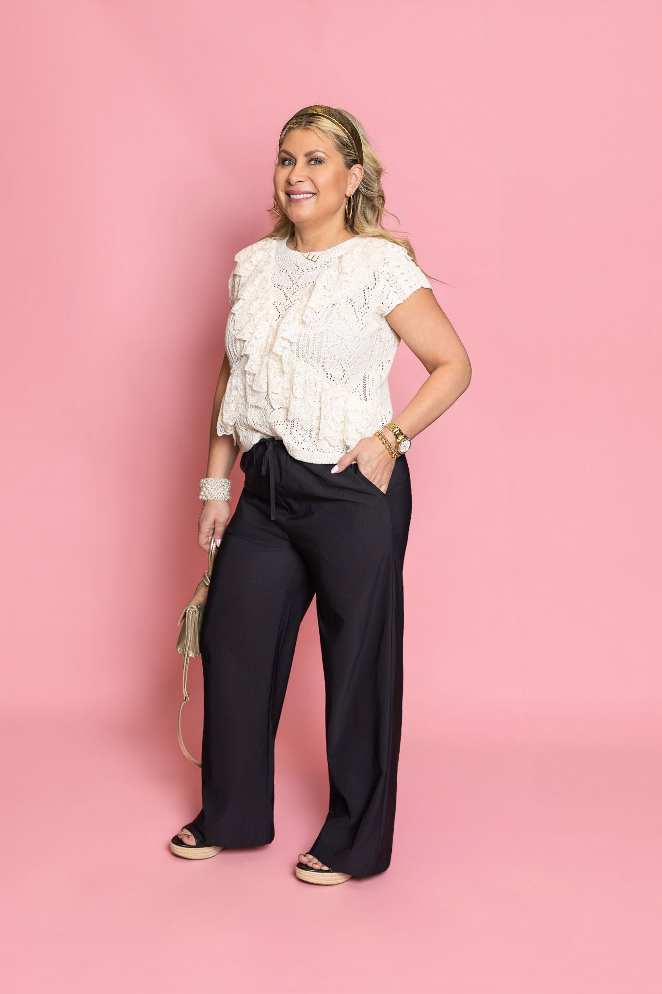 Mod Ref Wide Leg Drawstring Waist Pants