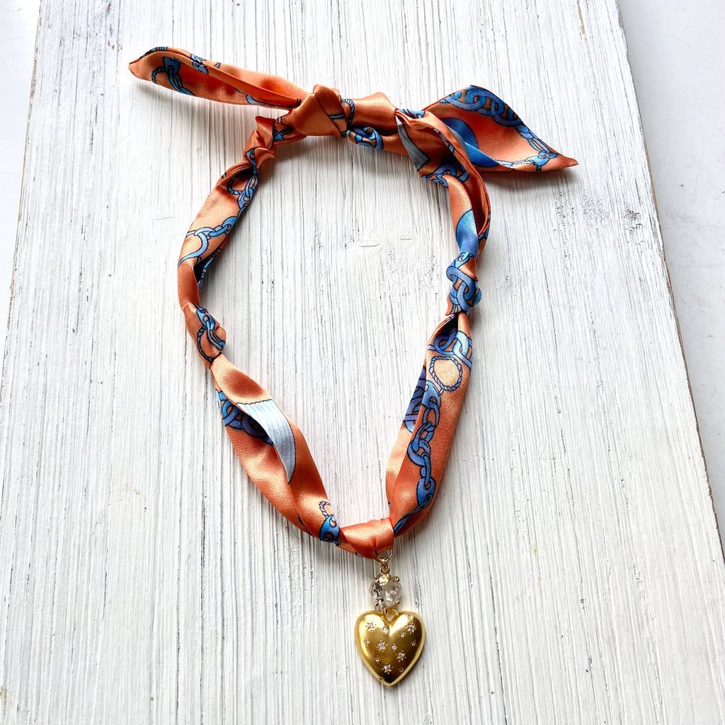 Van Gough Scarf Necklace w/ Charms + Pendants