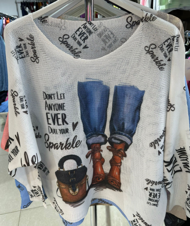 “Don't Let Anyone Ever Dull Your Sparkle” Knit Printed Sweater