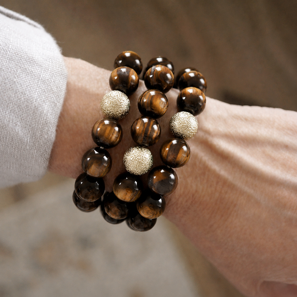 Chunky Beaded Stretch Bracelet Set – Fall Glow