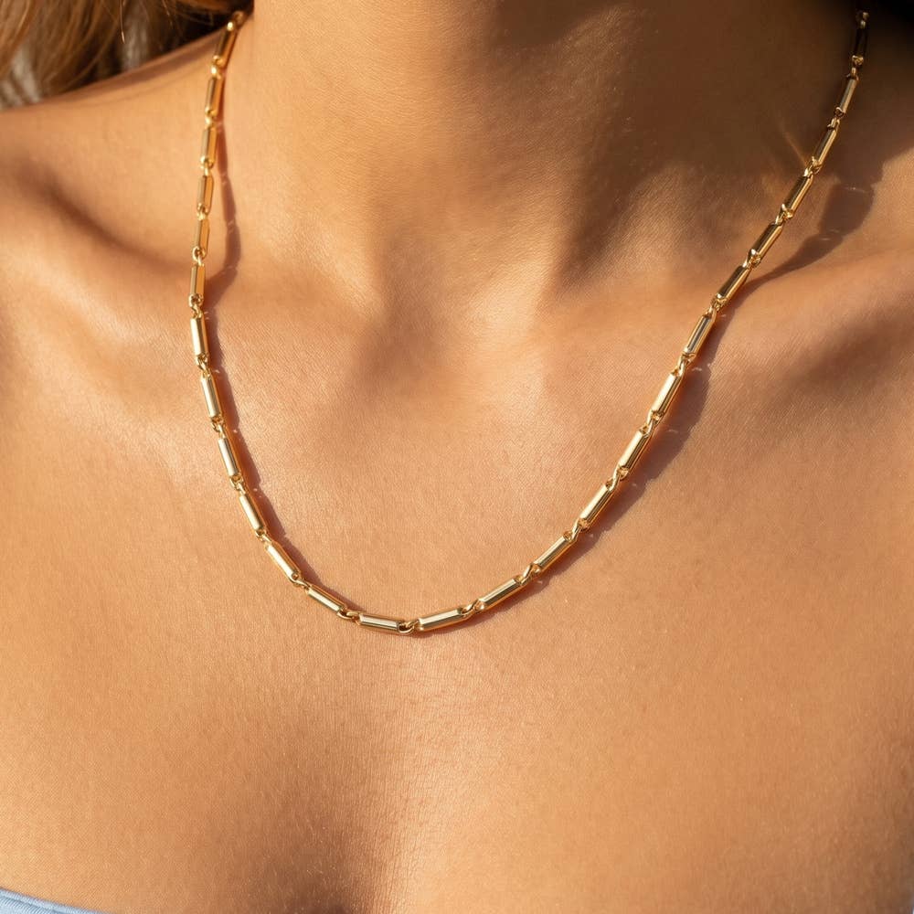 Dainty Bar Link Chain Necklace