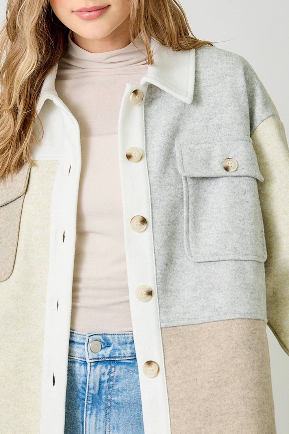 Annika Color Blocked Shacket