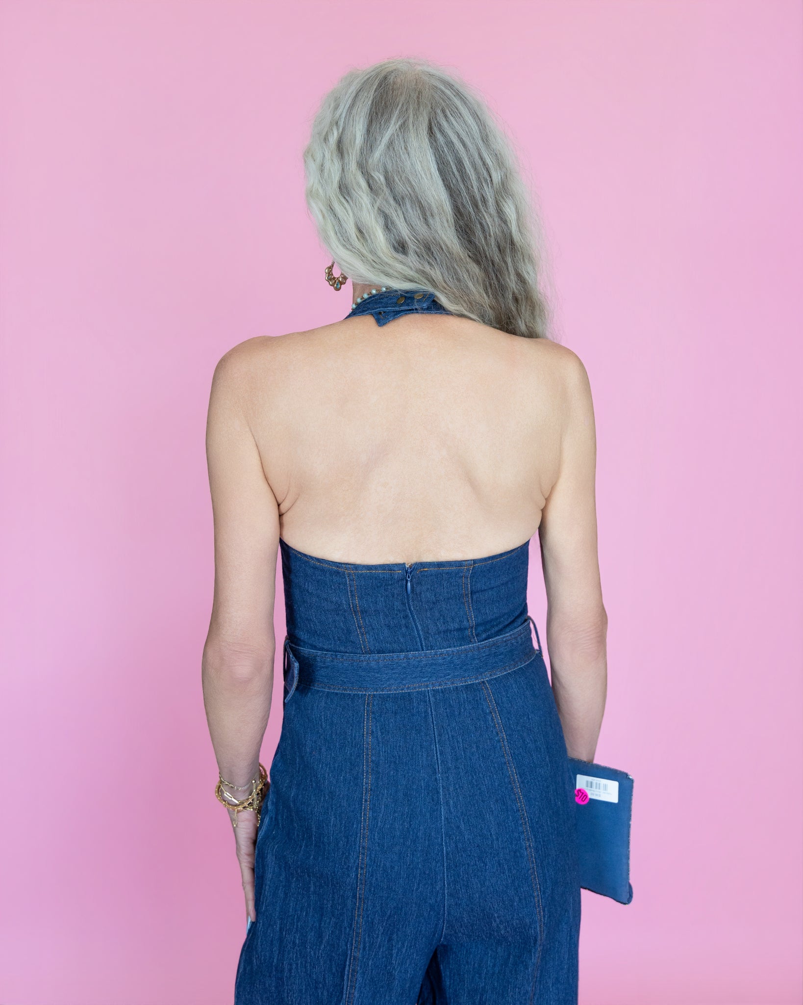 Square-Neck Halter Wide-Leg Jumpsuit