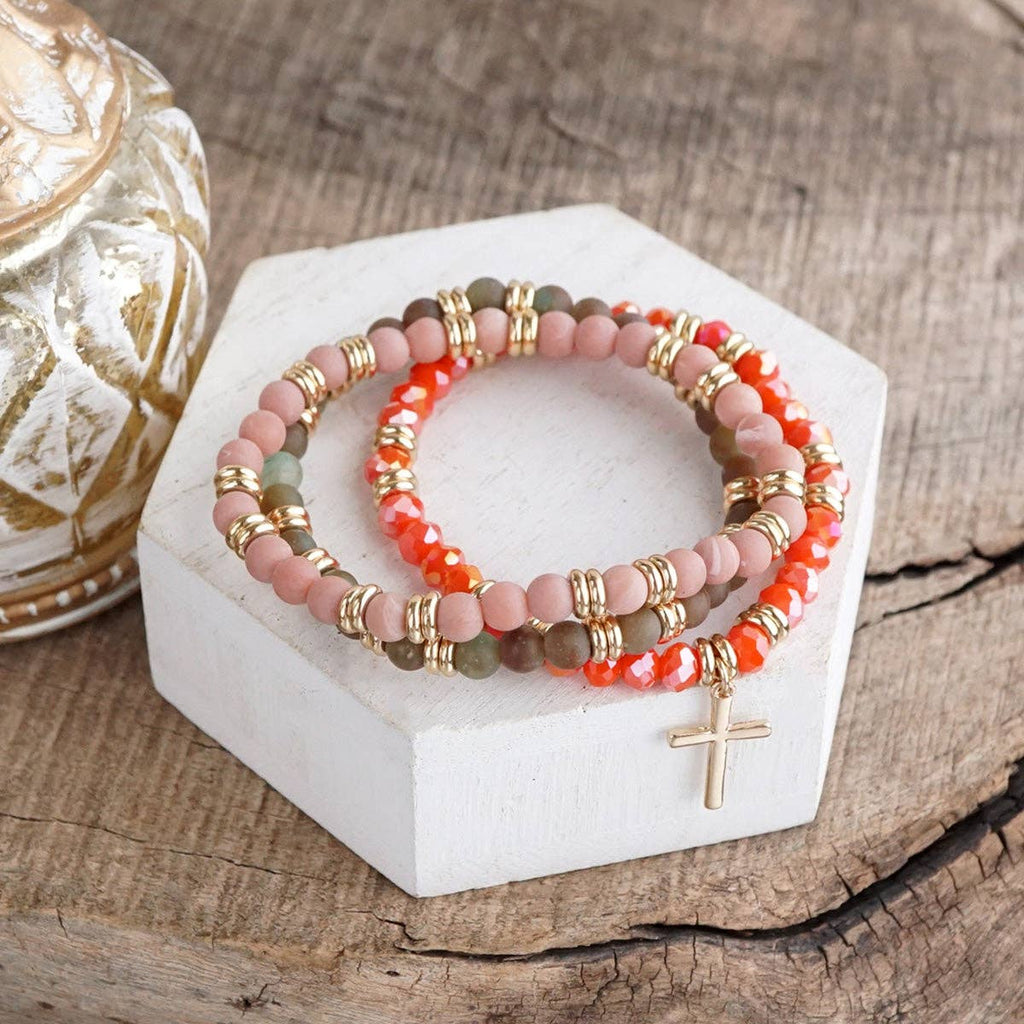 Cross Bracelet Stack Set – Desert Faith Stack - 3 colorways