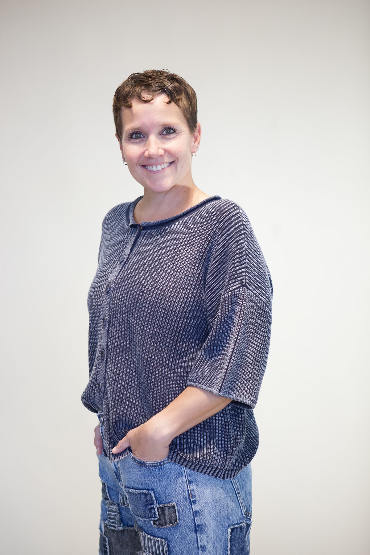 Delaney Washed Ribbed Cardigan