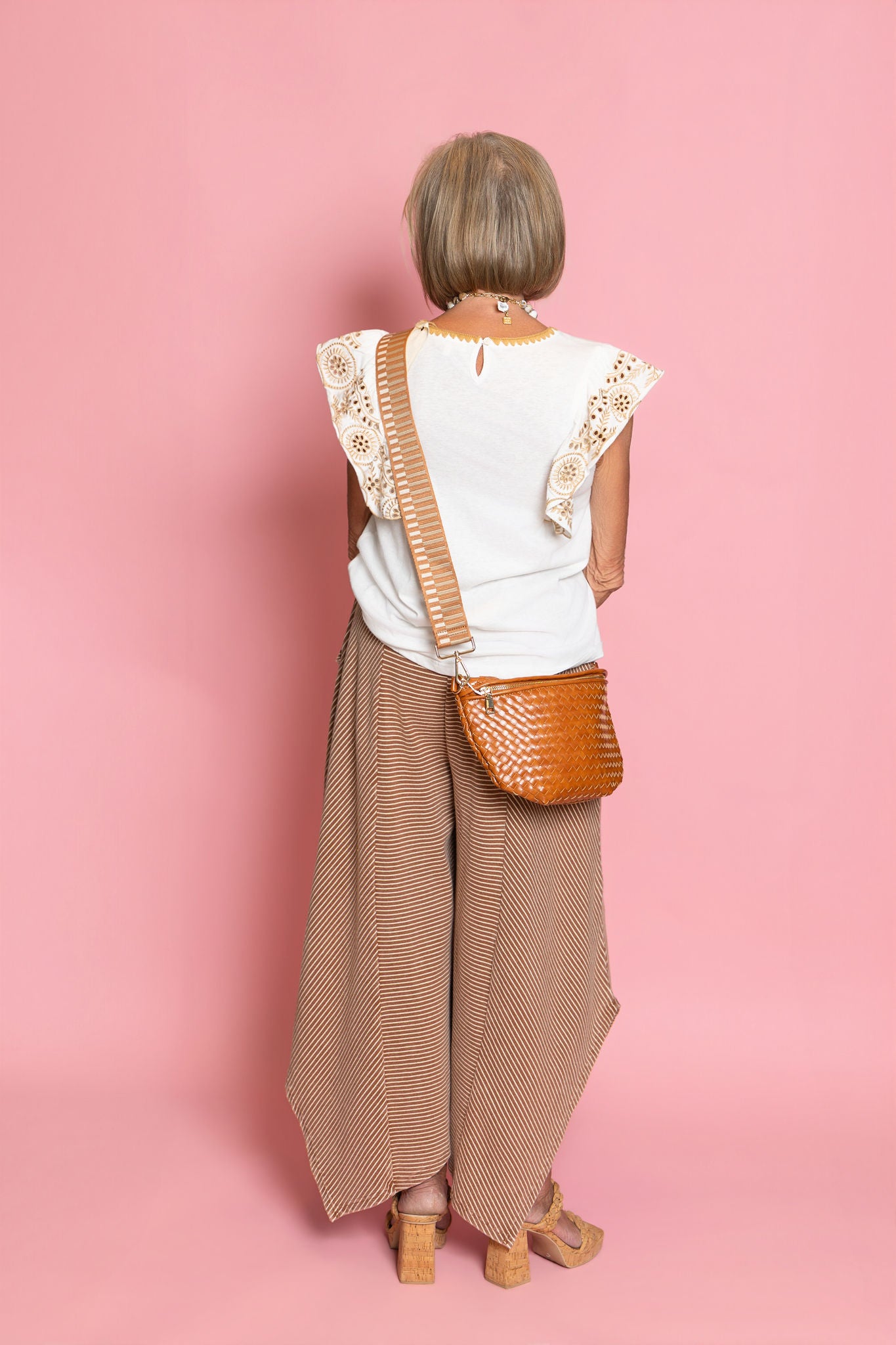 Easel Cap Sleeve Embroidery Detailing Summer Top