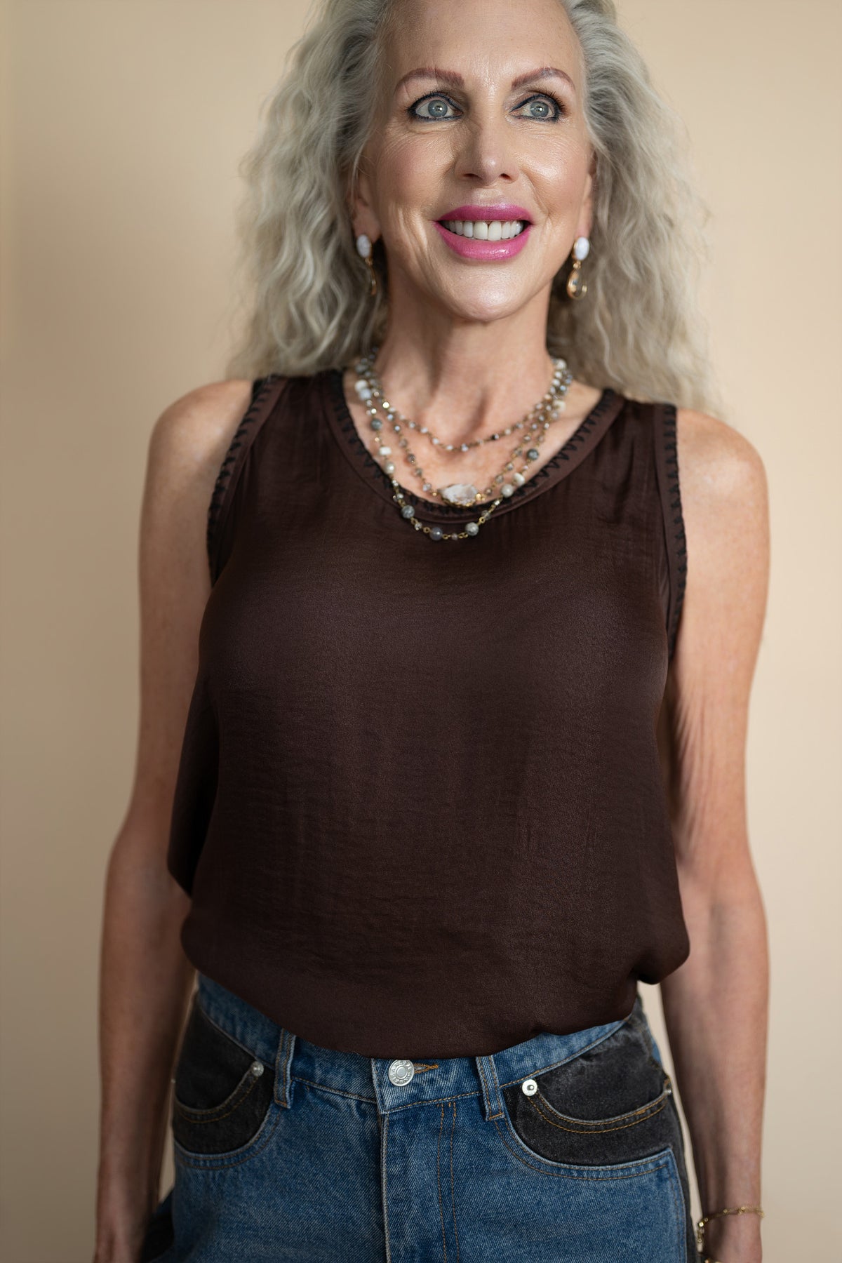 Noelle Whipstitch Flowy Tank