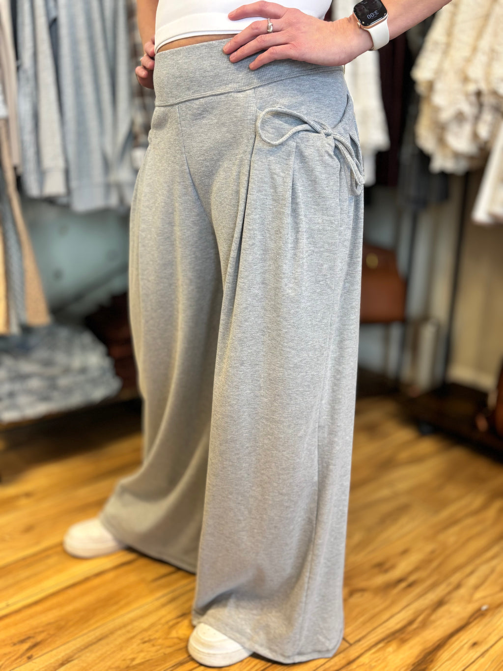 Heather Gray Lounge Wide Leg Pants