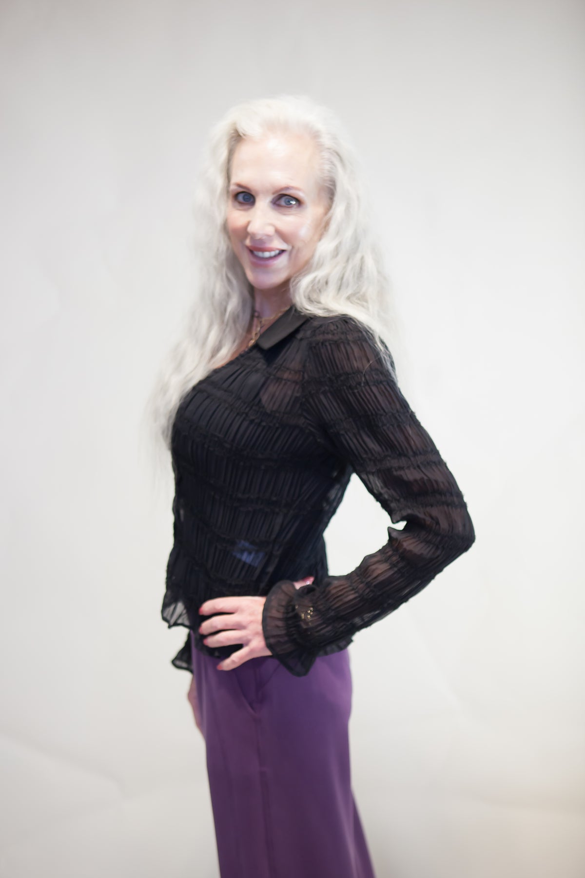 Solange Sheer Button Down Shirt