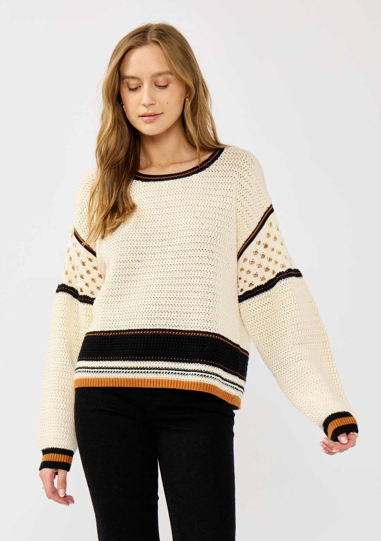Autumn Stroll Pointelle Sweater