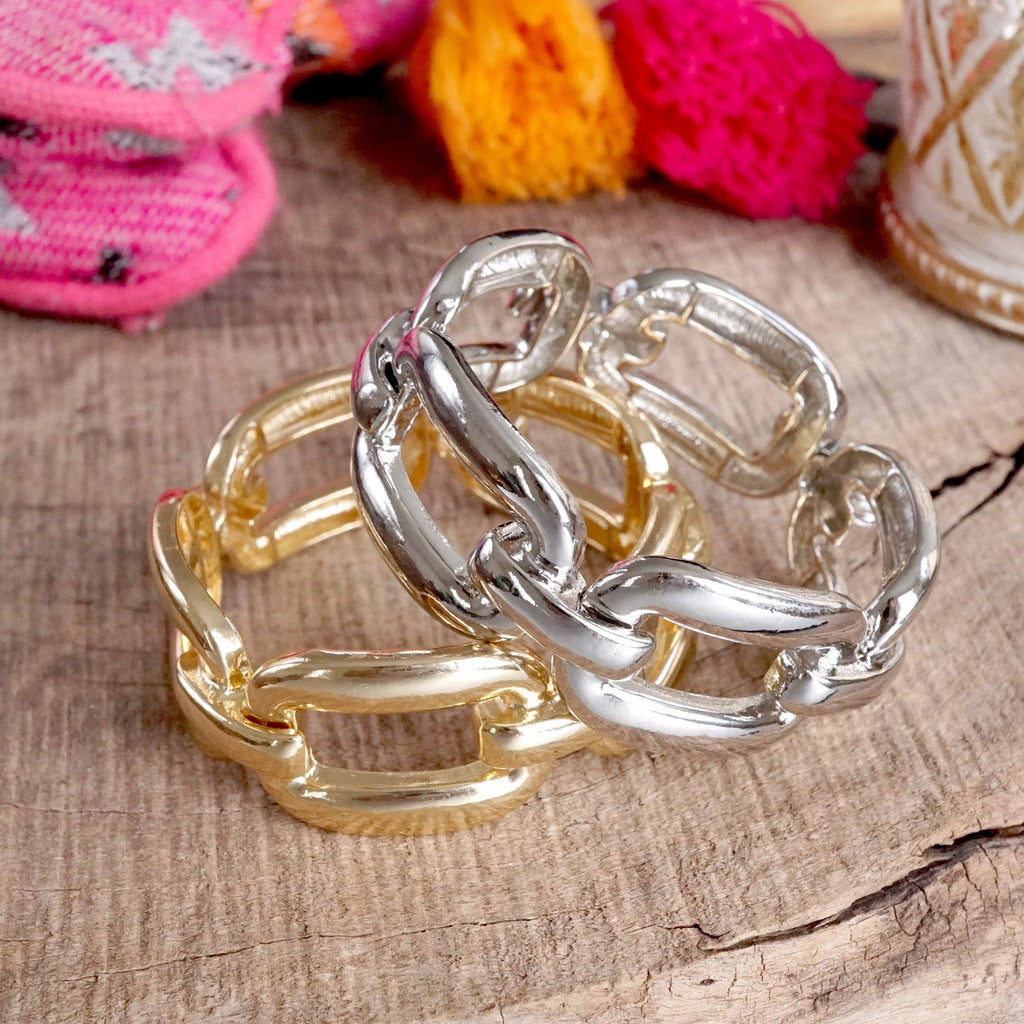 Chunky Chain Statement Stretchy Bangle Bracelet