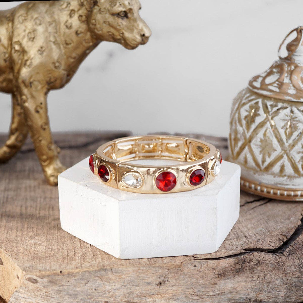 Sparkly Crystal Stretch Bangles – Gold Tone with Color Options
