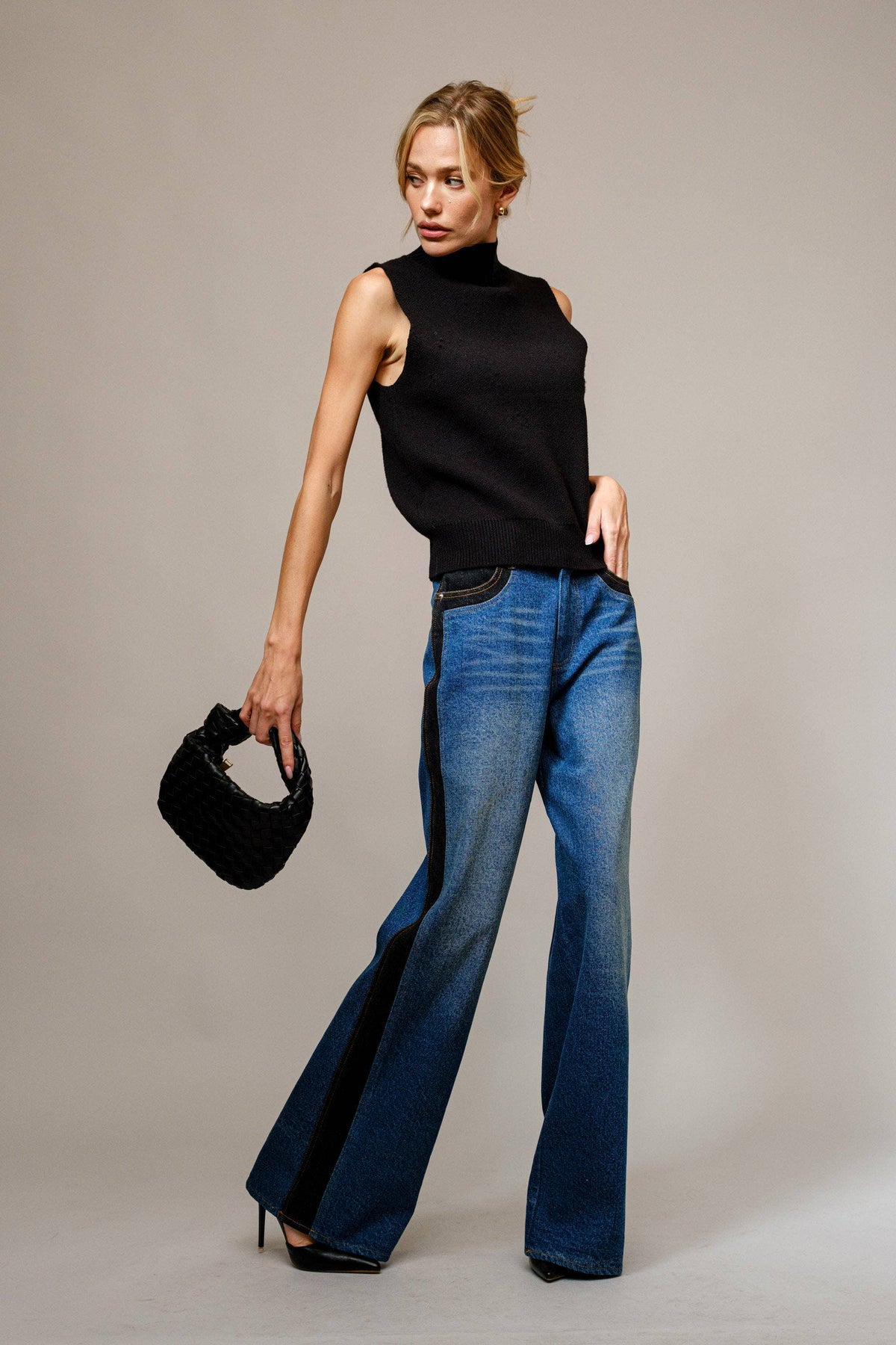 Verona Two-Tone Wide Leg Jeans