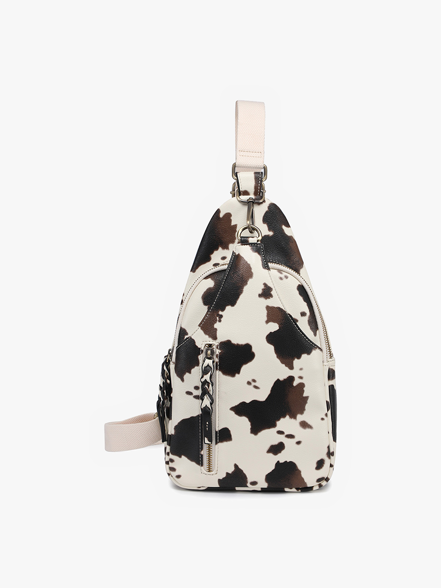 A stylish vegan leather fanny pack with adjustable straps and multiple compartments.