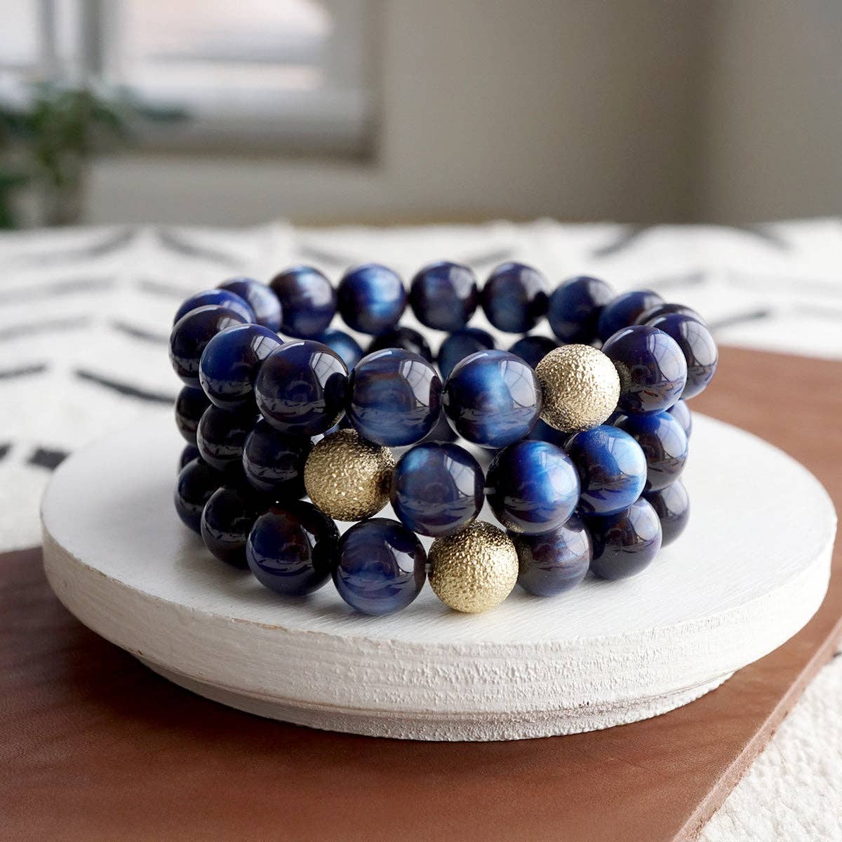 Chunky Beaded Stretch Bracelet Set – Fall Glow