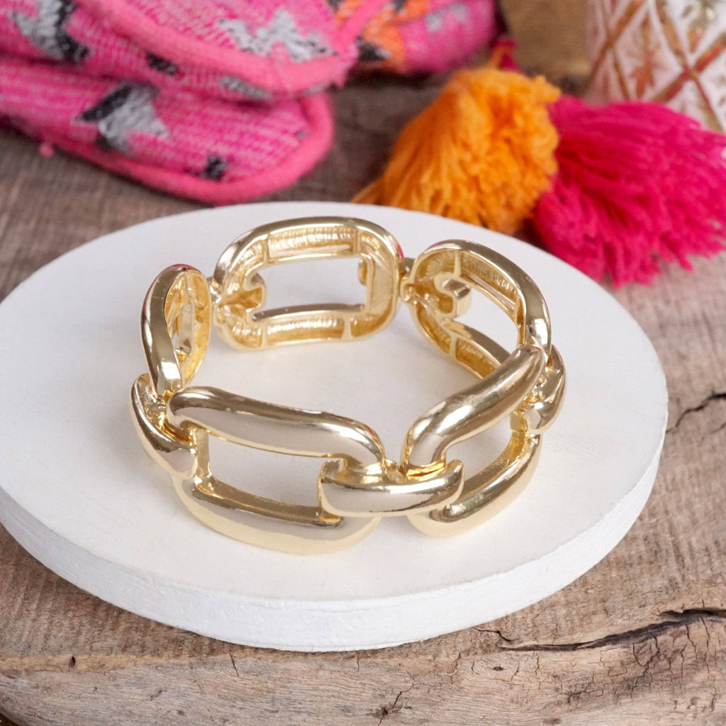 Chunky Chain Statement Stretchy Bangle Bracelet
