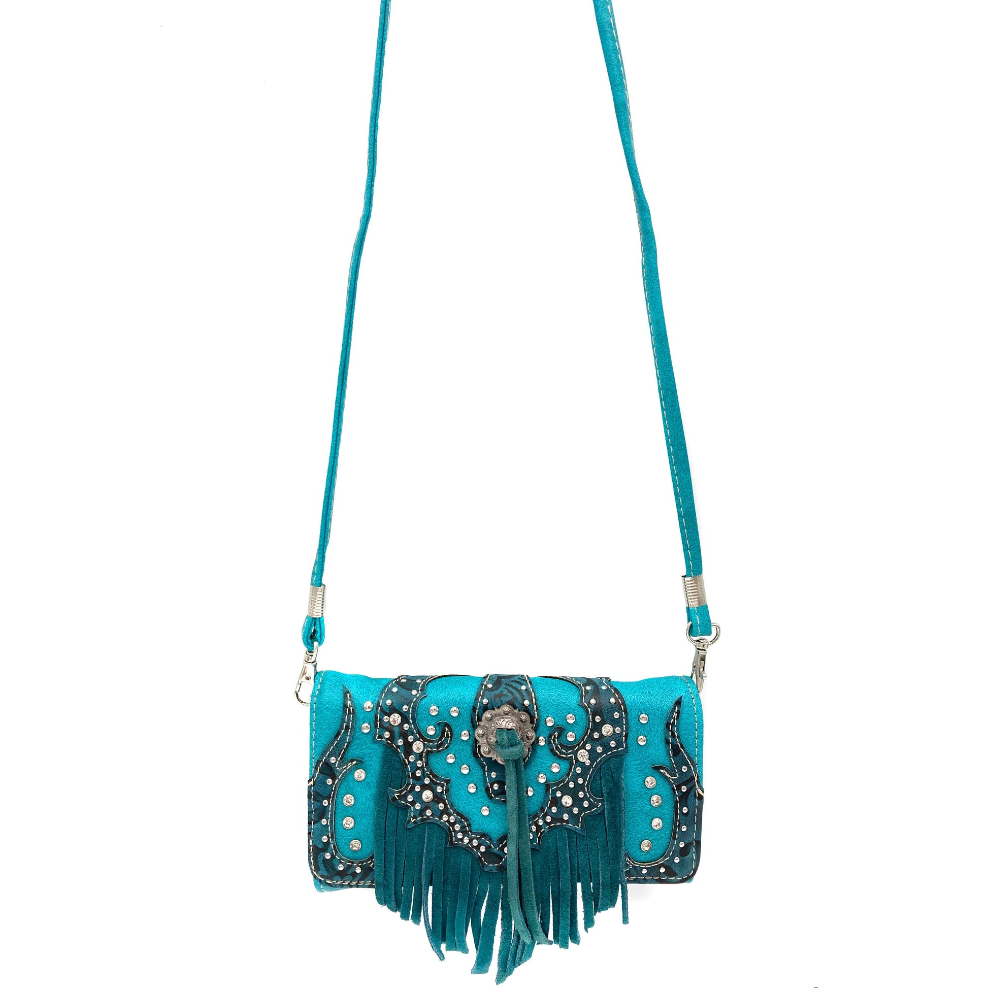 Lace Fringe Trifold Crossbody Wallet