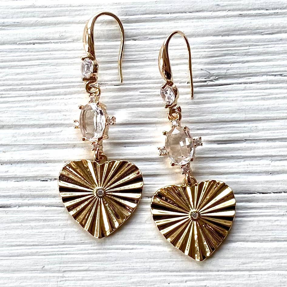 Vintage Fluted Heart Earrings 