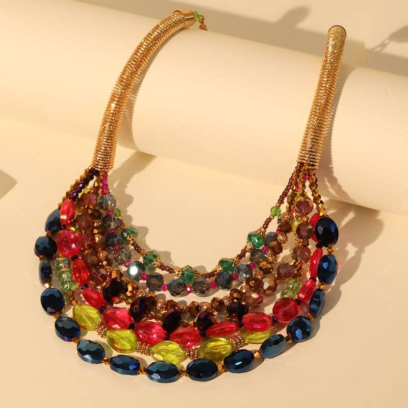 Colorful Beaded Layered Necklace