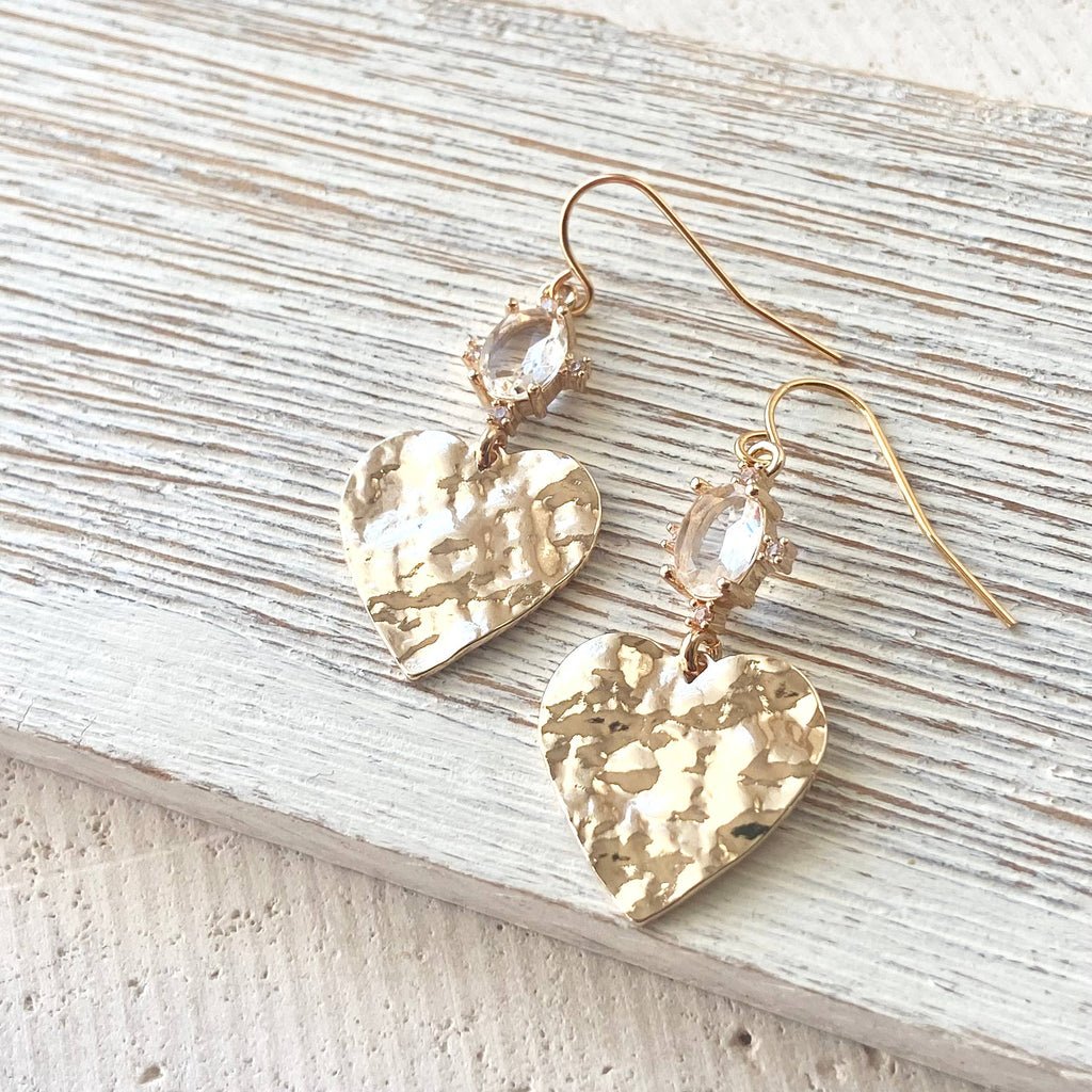 Hammered Heart Earrings