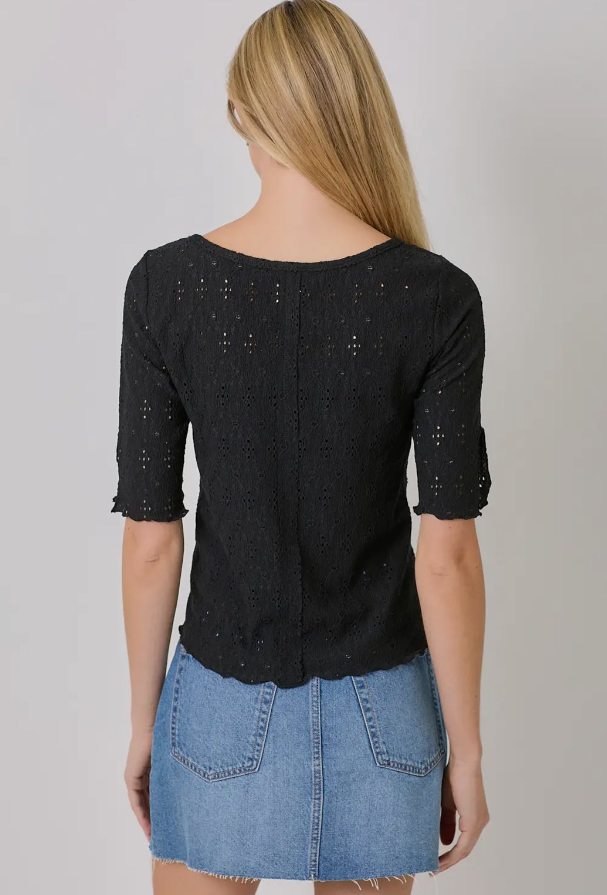 Marissah Boat Neck Lettuce Hem Top