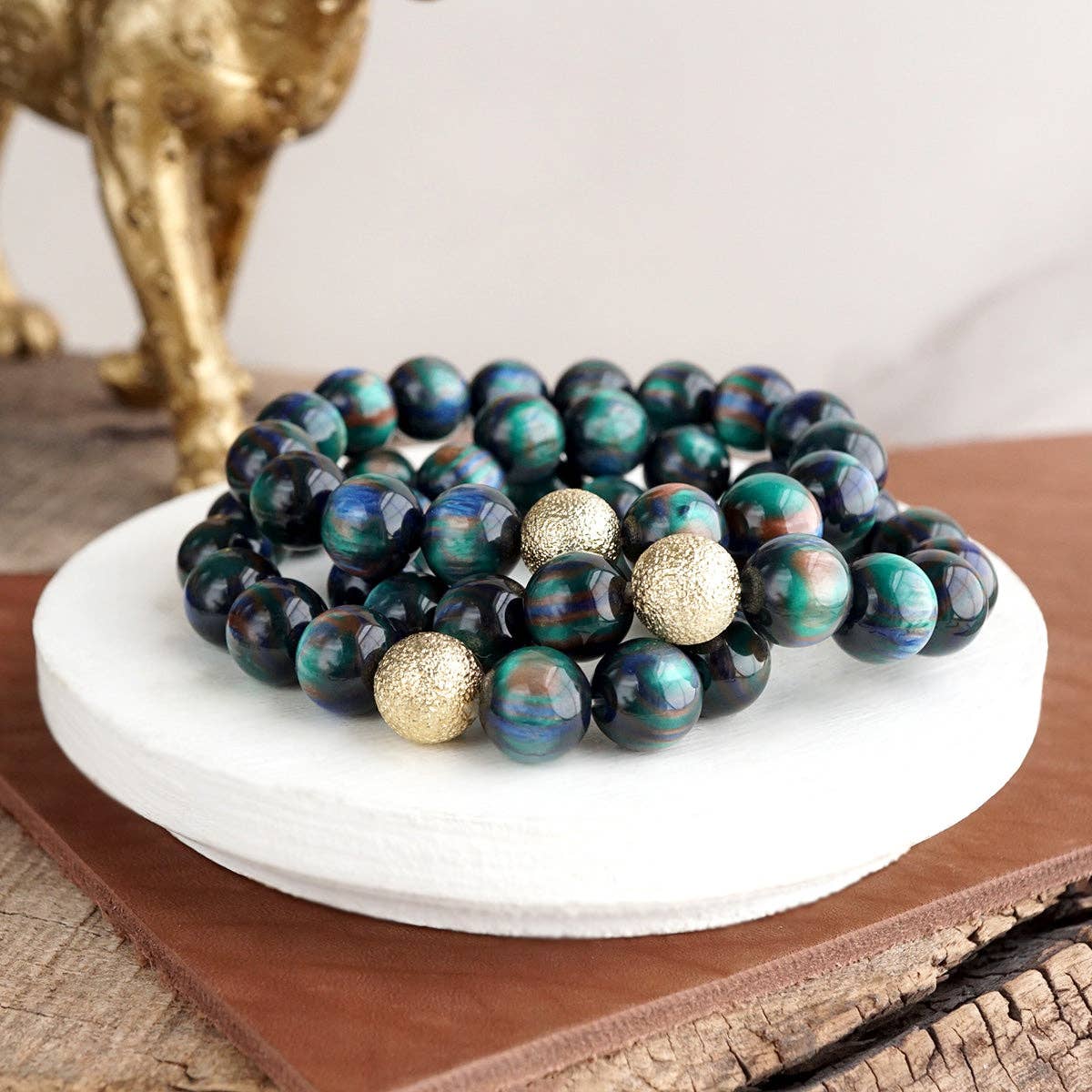 Chunky Beaded Stretch Bracelet Set – Fall Glow