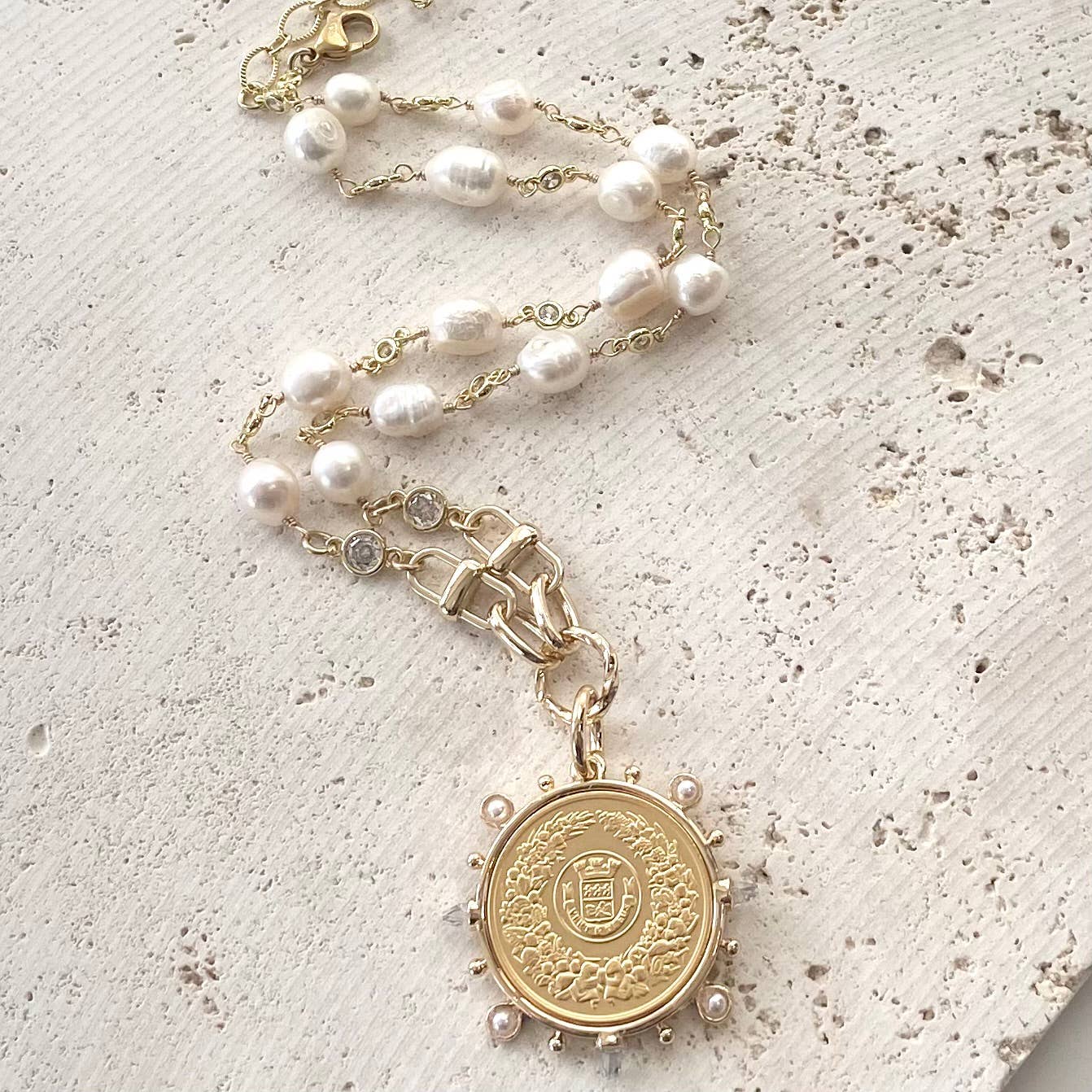 Pearl Medallion Necklace