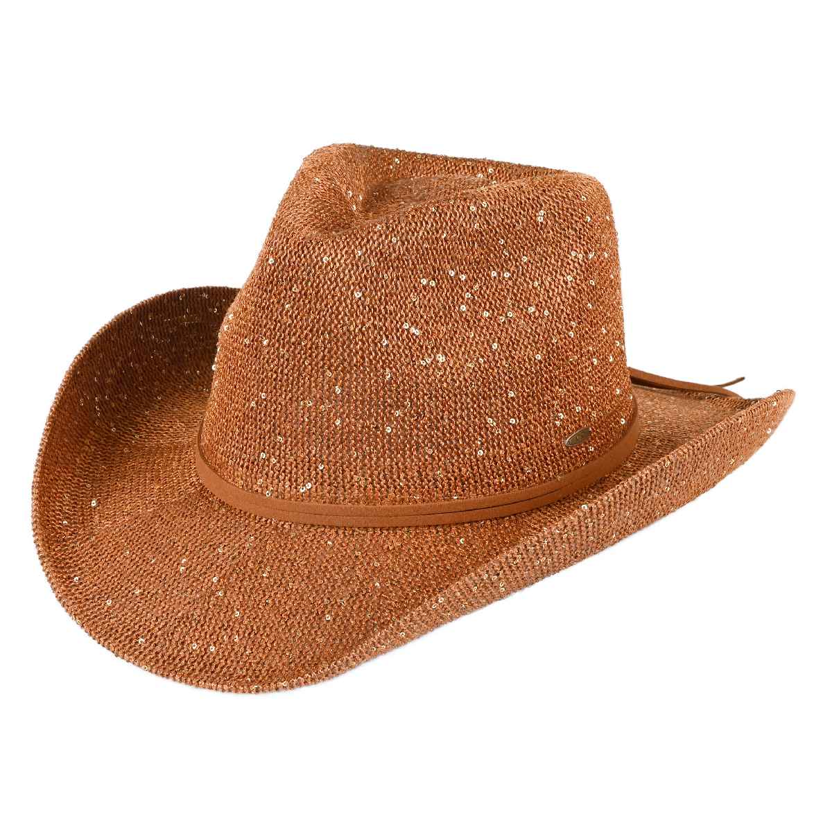 Sequin Cowboy Hat with Suede String