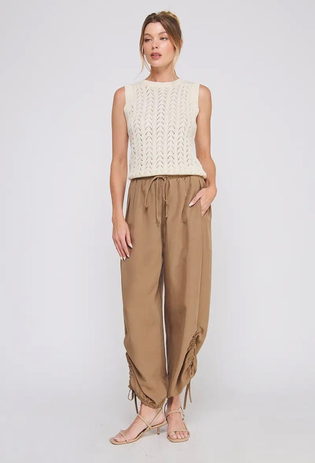 Marley Drapey Twill Adjustable Scrunch Jogger