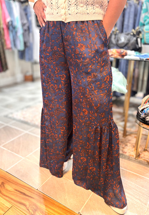 Alane Easel Wide Leg Floral Pants