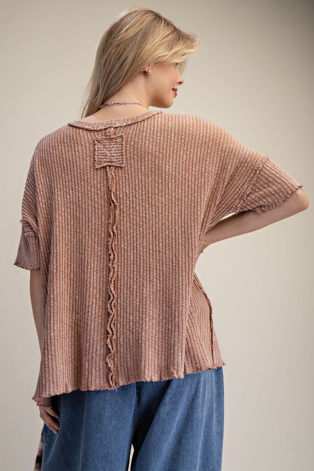 Terre by Easel Ribbed Short Sleeve Tee