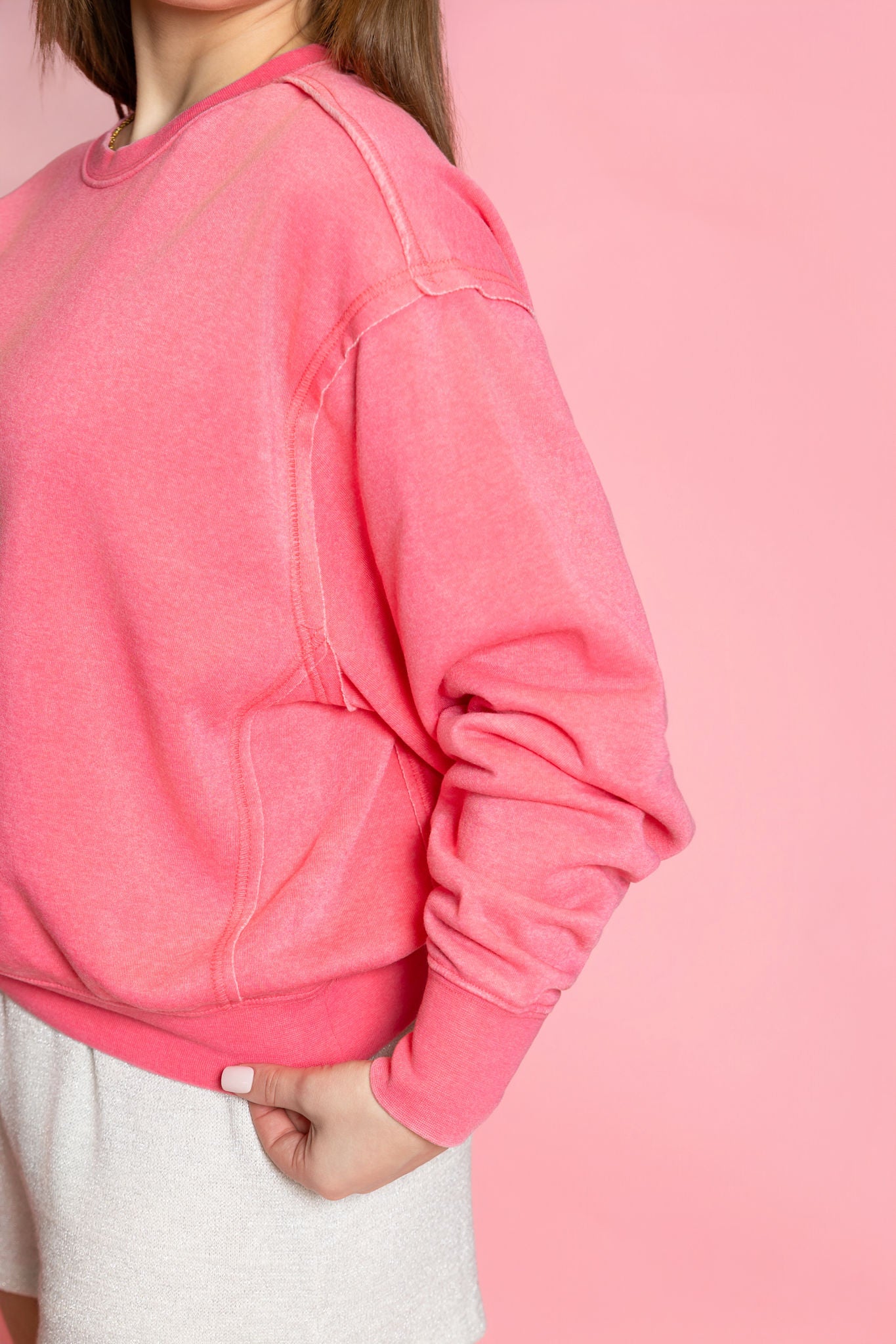 Raw Edge Detail Burnout Softest Sweatshirt