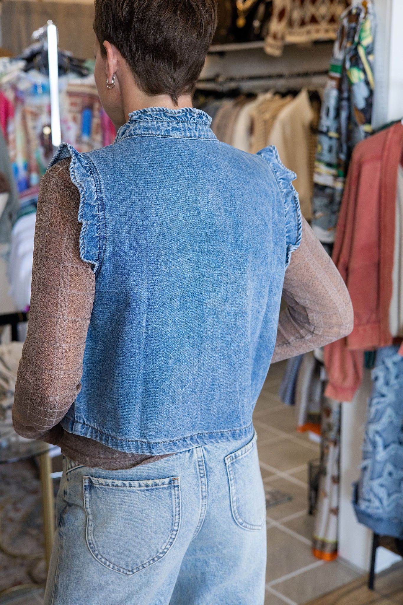Jenna Denim Sweater Vest