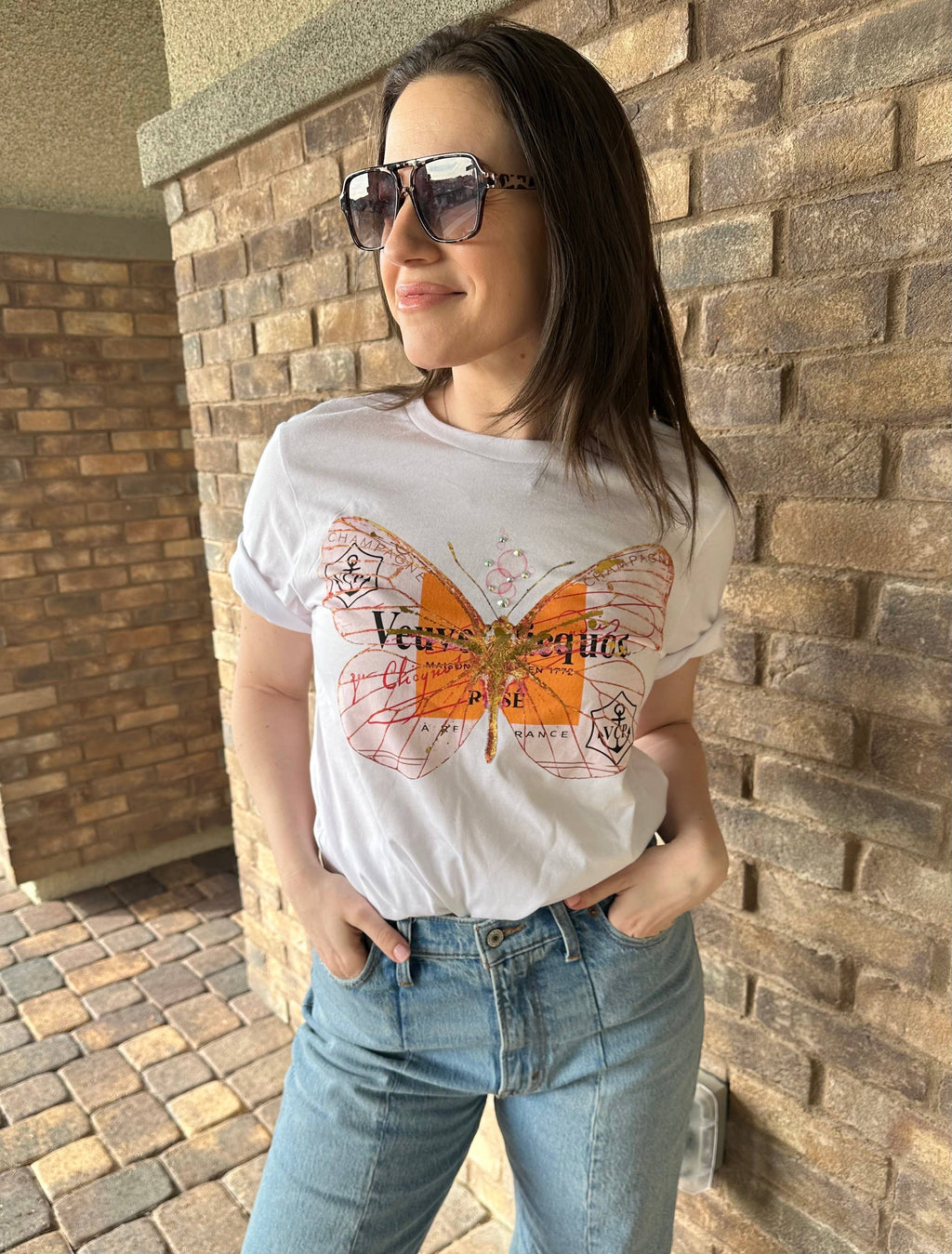 Pink and Orange Fly Graphic T-shirt, tee, sweatshirt