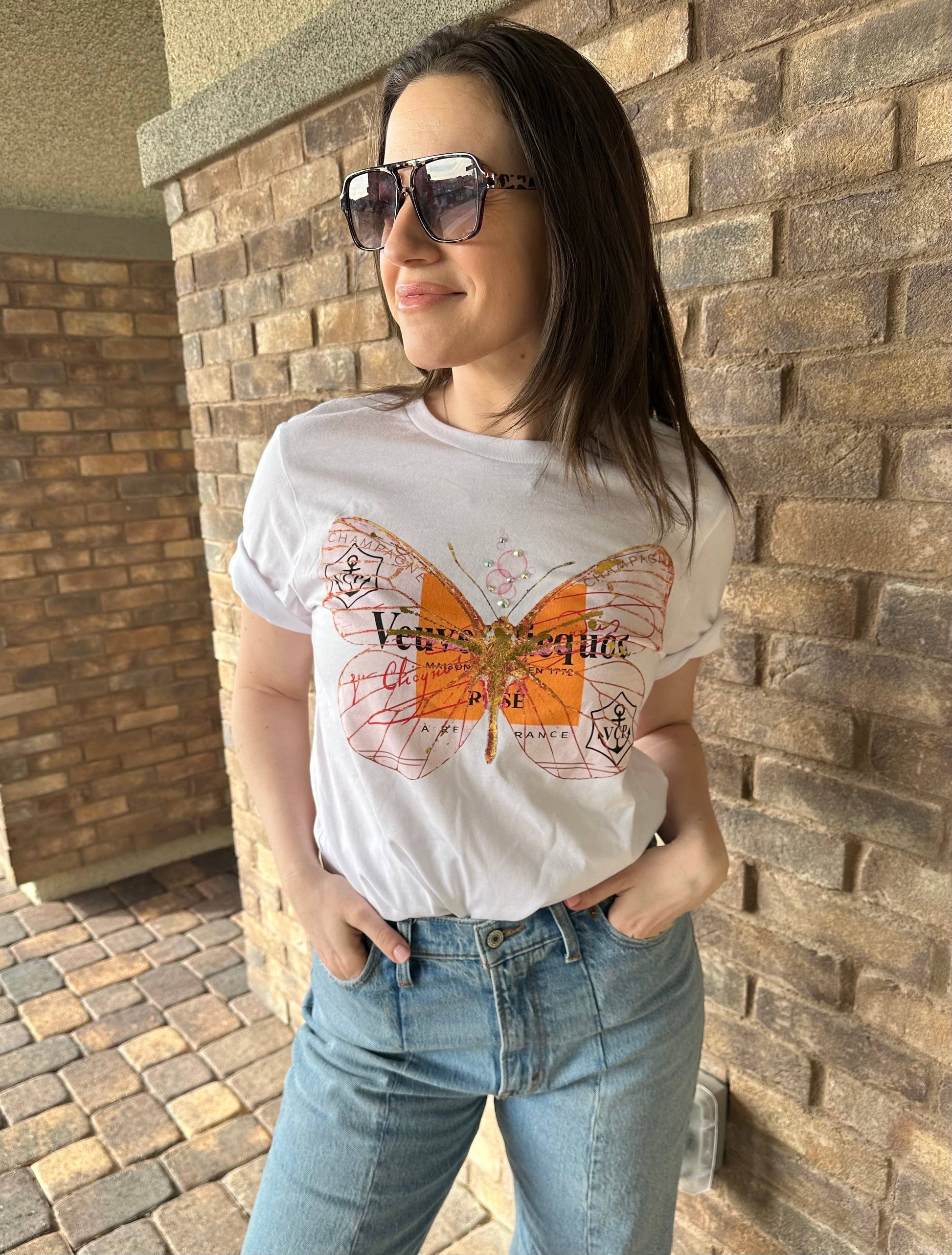 Pink and Orange Fly Graphic T-shirt, tee, sweatshirt
