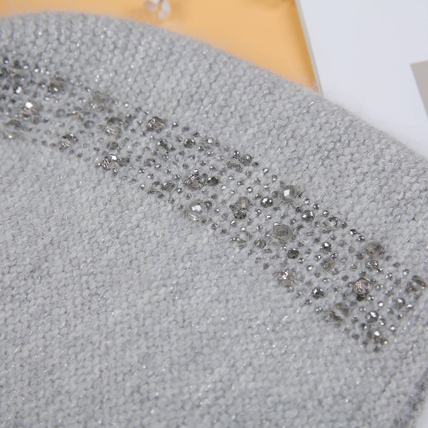Elegant Sparkle Embellished Pompom Hat