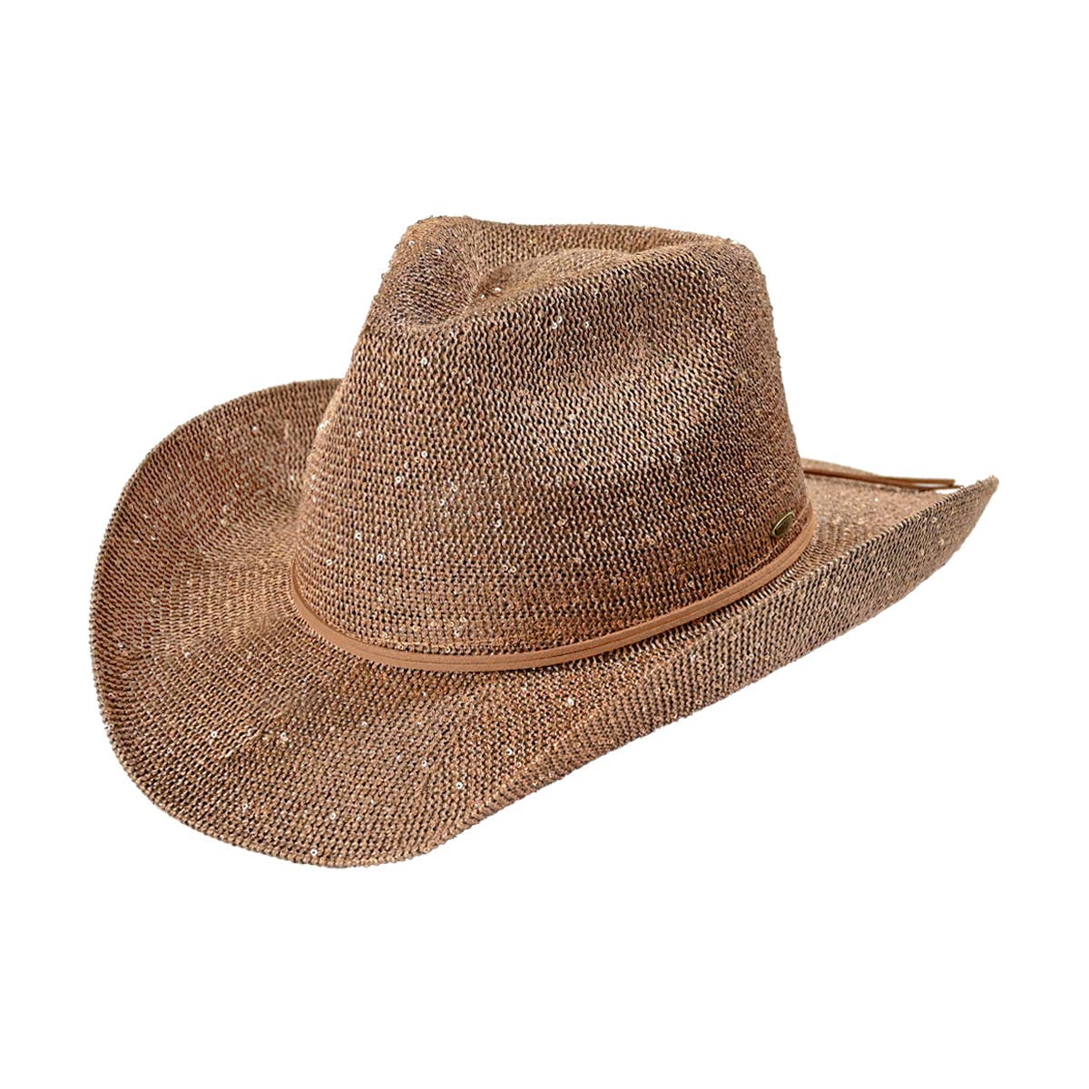 Sequin Cowboy Hat with Suede String
