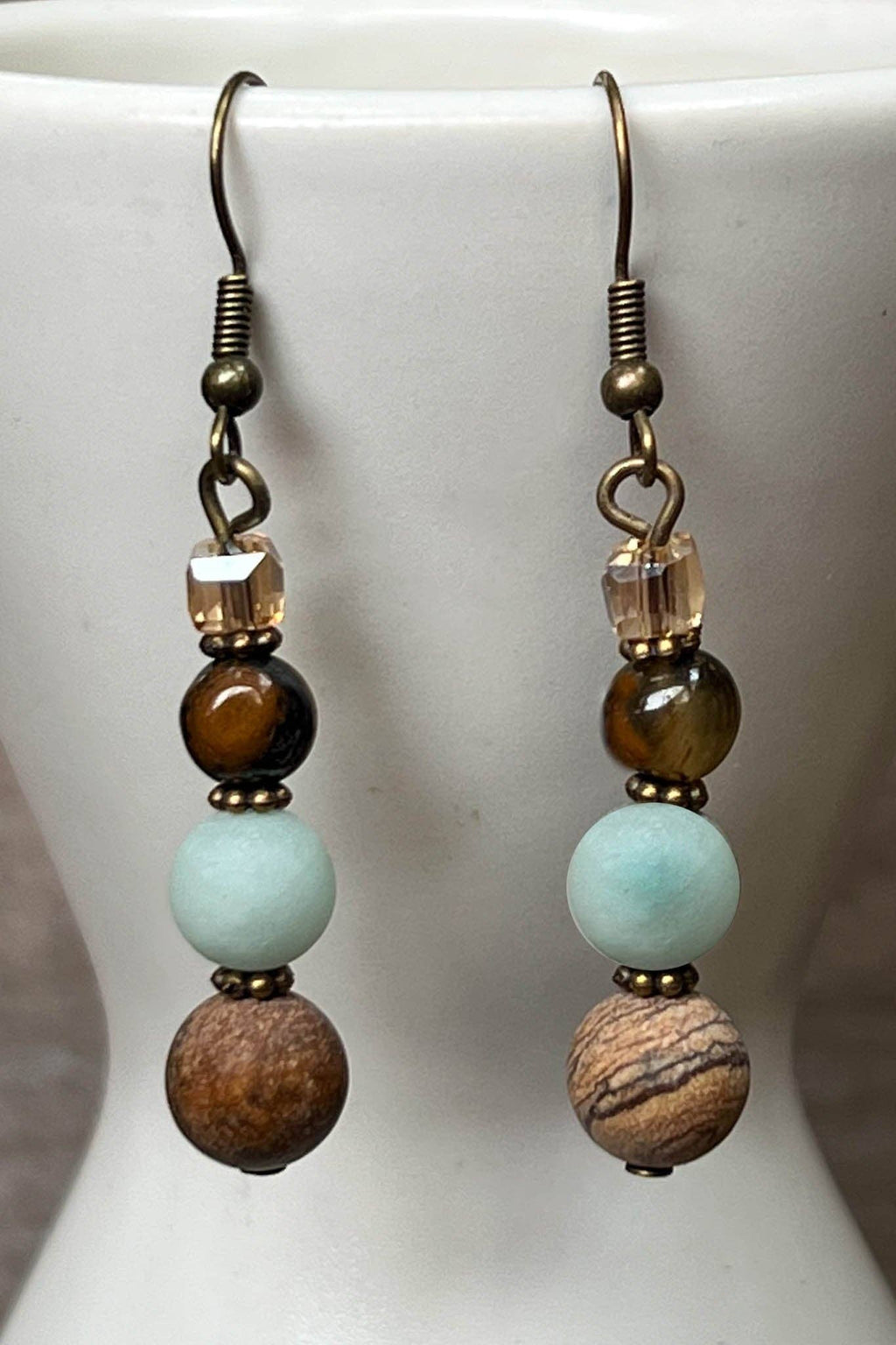Earthy Boho Amazonite Earrings