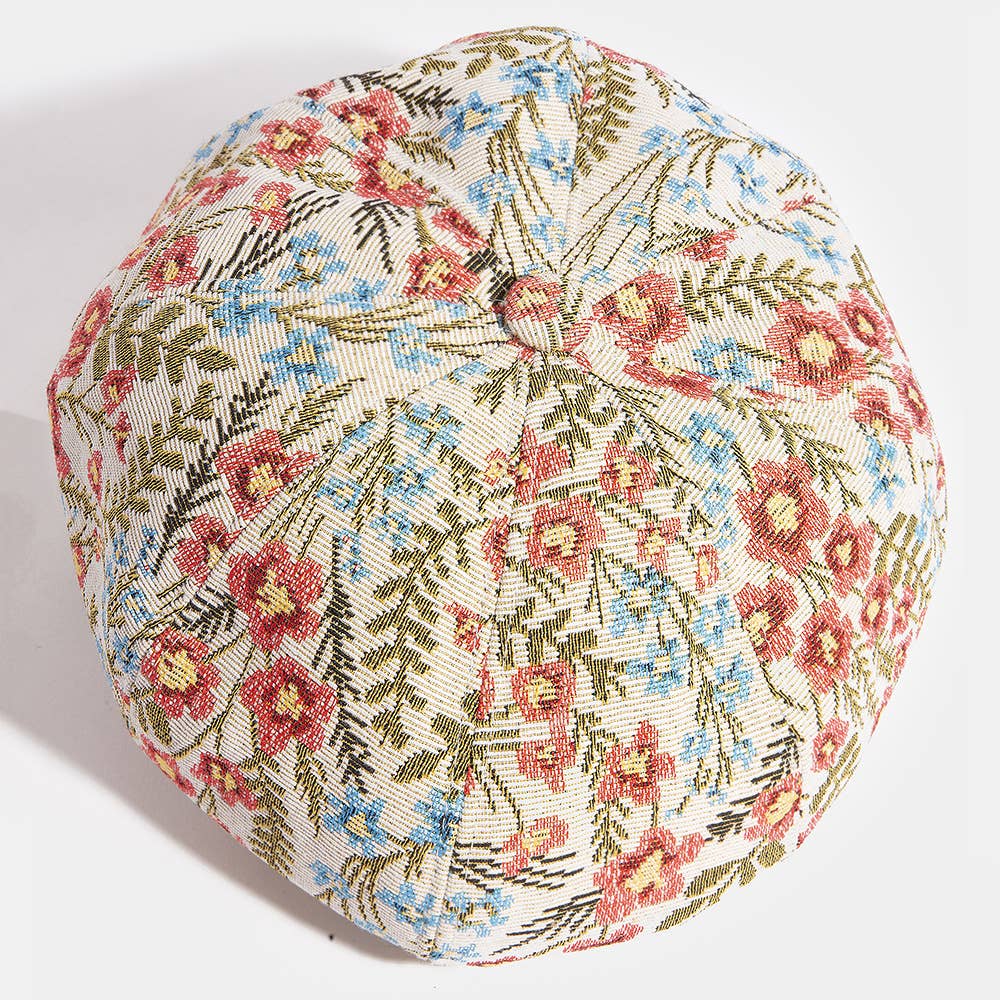 Marielle Floral Tapestry Newsboy Cap