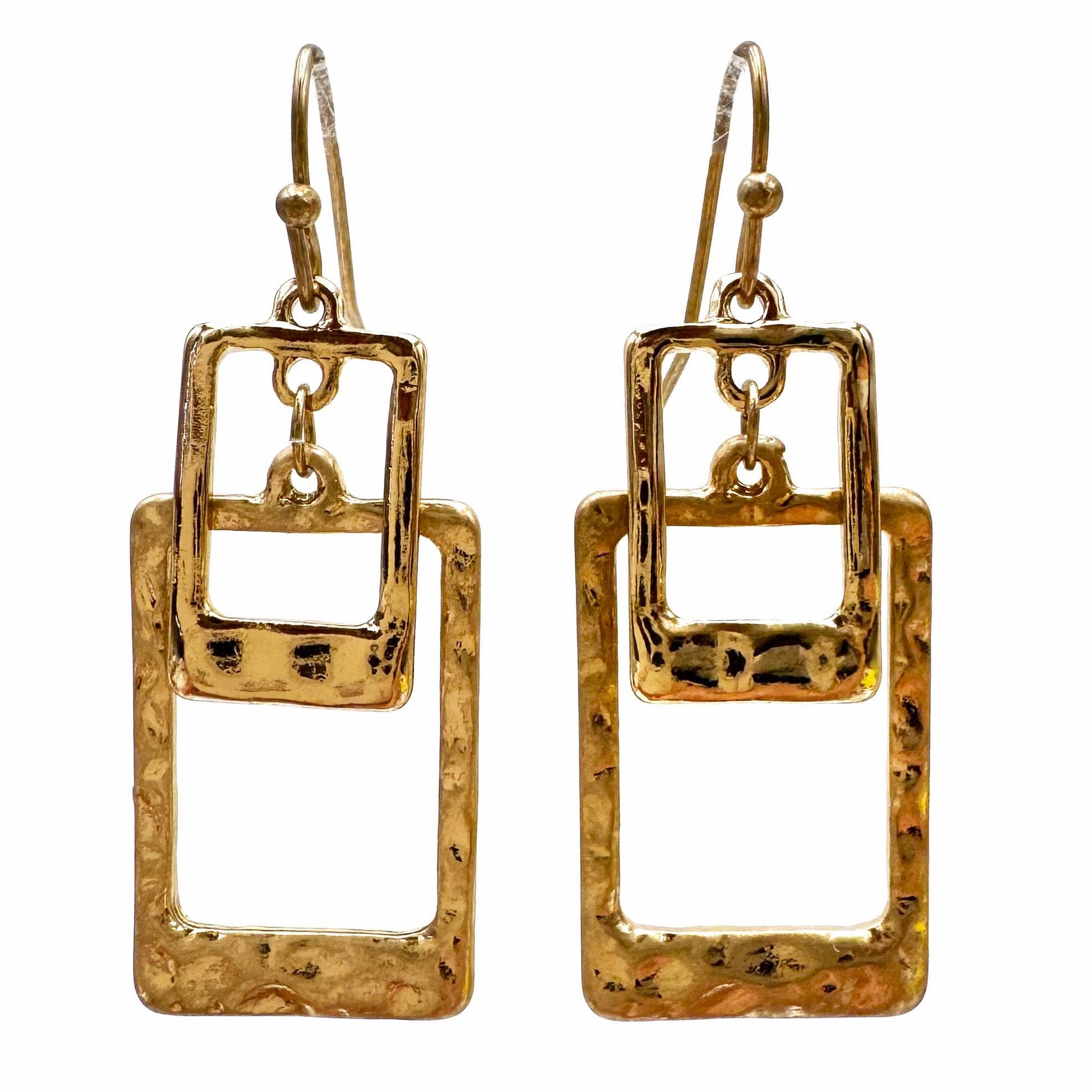 Geometric Shape Rectangular Metal Earrings