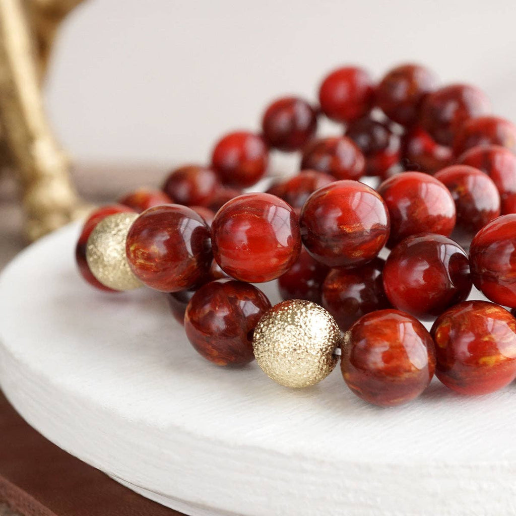 Chunky Beaded Stretch Bracelet Set – Fall Glow