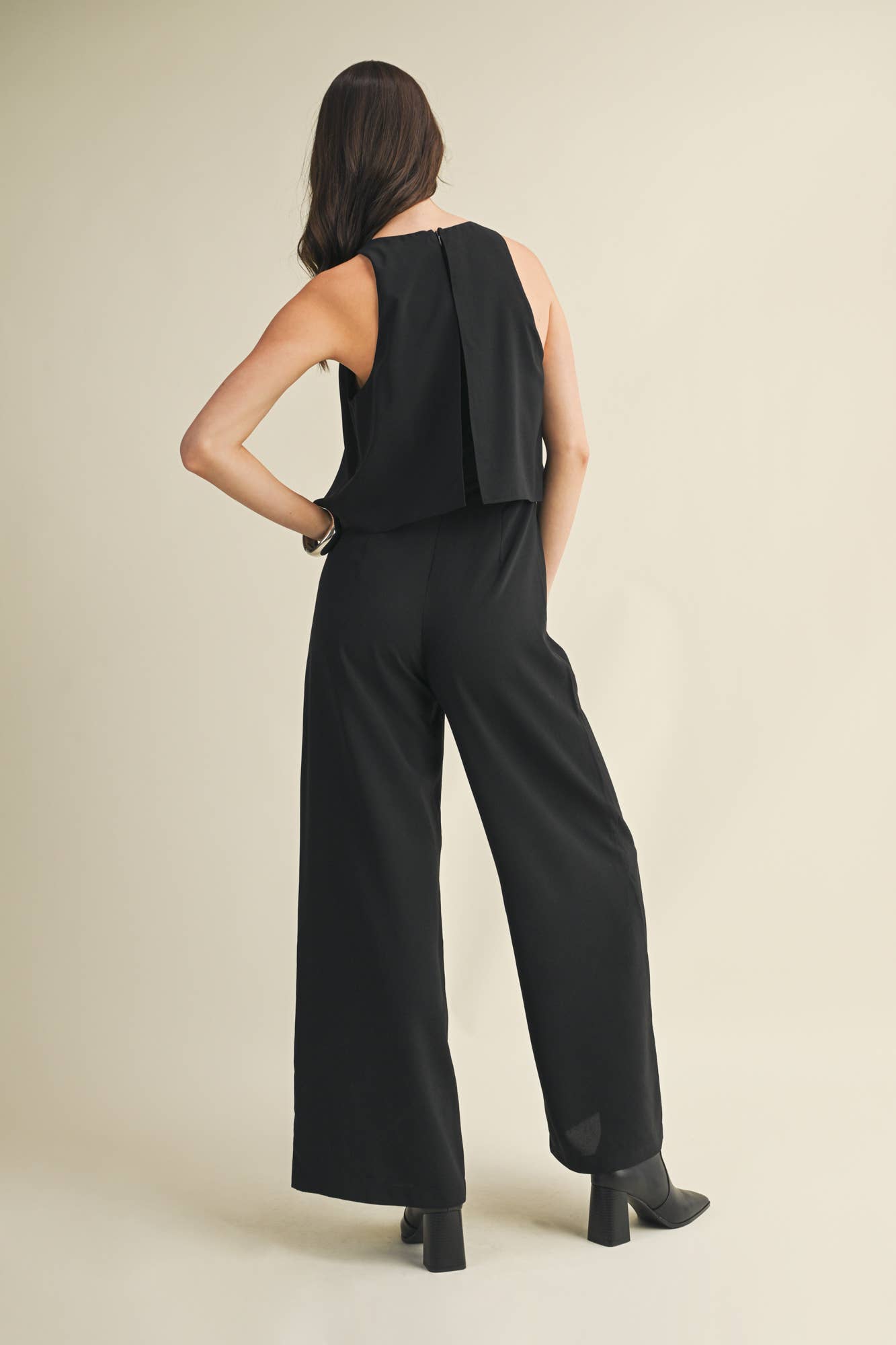 Lola Sleeveless Jumpsuit in Soft Hazel