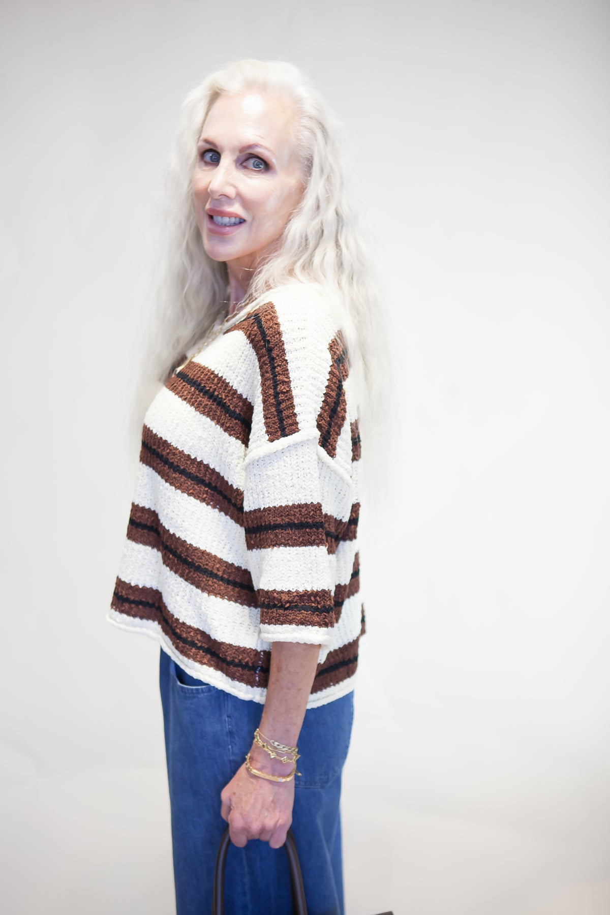 Sunday Stripe Slouchy Knit Sweater
