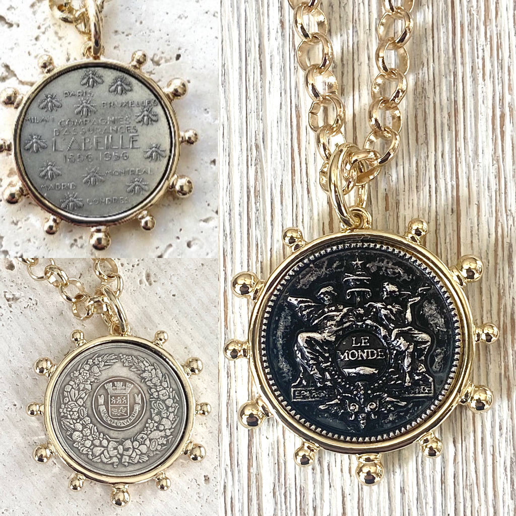 Le Monde French Coin Necklace
